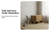 sturdy Wood chunk Table Rustic Minimalist look Nightstand Natural Texture Minimalist for meter for Interior Designers
