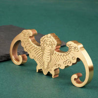 Nocturnal Paperweight Multifunctional Hand-Lettering Brush Rest Decorative Brass Paperweight for Artists, Study