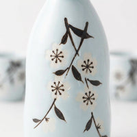 Japanese Ceramic Sake Set, Rich Floral Porcelain