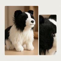 Border Collie Stuffed Dog Soft Border Collie Stuffed Toy Plushie Fuzzy Surface Washable for Children, Shelf Display, Bedroom