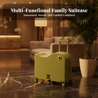 creatureShaped Rolling Luggage Spacious Interior Ride-on Suitcase Pull Strap