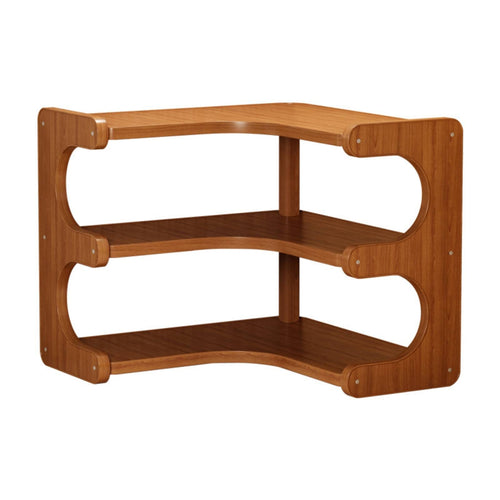 Corner Desktop Rack Polished Surface Wooden Corner Organizer Open Shelving Wood Display Shelf