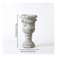 Pedestal Vase Stand Distressed Urn Pedestal Carved for Entryways, Photographers