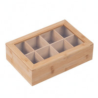 Bamboo Box with Acrylic Lid Transparent Tea Box with Acrylic Lid Wooden