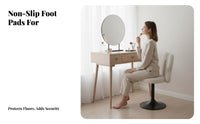 Round plush Stool rotate Function Makeup Chair Easy Assembly for Walk-in Closet