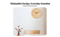 10 Inch Wood Grain Clock Non-Ticking Nordic Design Silent Clock Easy for Living Room, Bedroom, Kitchen