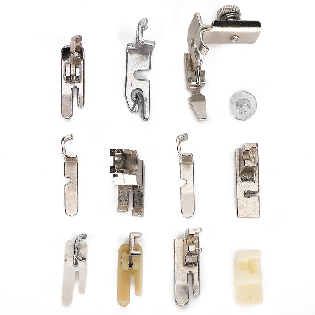 11-Piece Presser Foot Set for Vintage Home Sewing Machines with Storage Box
