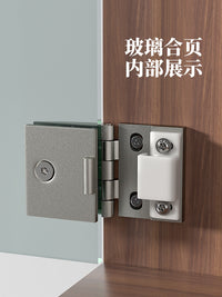 304不锈钢合页玻璃夹酒柜门无框玻璃铰链开孔承重型门夹活页黑色