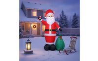 Inflatable Santa Santa Figure with Gift Sack Standing Giant Inflatable Santa Holiday Decor Outdoor Festive for Yard, Garden