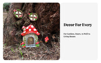 Miniature Tree Door and Panes Resin Material Fairy Door and Panes Set