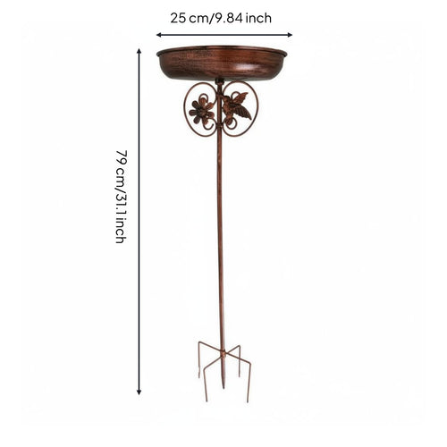 Metal Bird Bath Outdoor Garden Decor Decorative for Patio