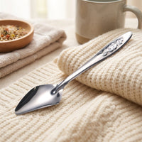 Ergonomic Grip Spoon and Stainless Steel Parrot Feeding Spoon, Food-Grade Silver Feeder for Parakeet Chick, Smooth Rim Hand-Feeding Tool, 11.5cm