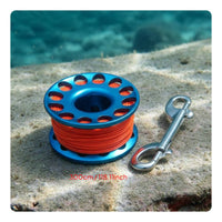 SMB Reel Includes Double Ended Bolt Snap Diving Spool Reel Anti-Snarl Swivel