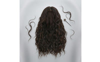 Scalp-Simulation Long Curly Hairpiece Flower Net Cap Long Wavy Hairpiece Machine-Made Hairpiece Soft