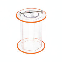 Hexagonal Polishing Barrel High Glass-Like Acrylic Tumbler Drum Leak-Resistant Seal Rotary Polisher Barrel for Technicians, Jewelry Making