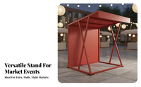 1 Piece Foldable Market Stall Waterproof Mobile Snack Stall Easy Assembly Outdoor Sell or Stand for Small Business Owners Suitable for Street Fairs Night Markets DIY Enthusiasts Temporary Retail Space