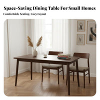 Rectangular Dining Table and Chairs Space Saving Walnut Wood Dining Furniture Modern Design Wooden Table and Chairs for Families, Home