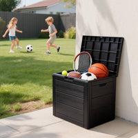 Resin Storage Box with Hinged Lid Long-Lasting Furniture Heavy-Duty for Patio