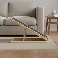 Adjustable Wooden Pet Ramp Space-Saving Foldable Dog Stairs Foldable Dog Ramp Strong Load-Bearing Wooden Pet Ladder for Bed