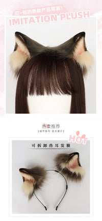 仿真暹罗猫耳朵发箍cosplay立体兽耳手作猫耳发箍Lolita漫展道具