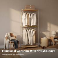 Freestanding Clothing Organizer System Large Capacity Freestanding Clothing Organizer Rack Space Saving Design Standing Clothes Rack for Homeowners