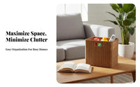 Woven Basket with Handles Imitation Rattan Design Household Storage for Students