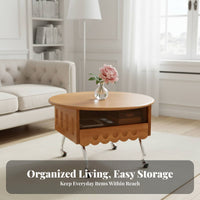 Petal-Shaped Lift-Top Table Strong and Stable Sofa Side Table Easy to Assemble
