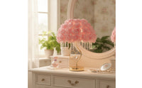 Decorative Rose Lamp with Crystal Beads Ambient Rose Lamp Gold-Tone Corded for Girls, Vanity