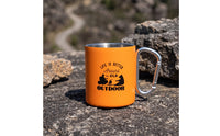 Attach-on Camping Cup with Carabiner Handle Compact Camp Cup with Carabiner Handle Rugged Camping Mug Packable for Campers, Hiking, Travel