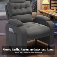 Adjustable Backrest Recliner with Footrest Multi-Angle Reclining Push-Back Recliner Ergonomic Support Lounge Chair Space Saving for Deactivatedice Workers, Students, Homeowners, Bedroom, Reading Nook, Home Theater