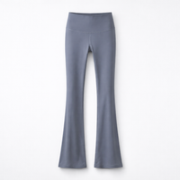 Flared Leggings for Women High Waist Nylon Spandex, Wide Leg Trousers with Hip Lifting Design, Bootcut Style Pants