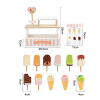 Ice Cream Shop Display Stand Printed Menu Board Wooden Ice Cream Shop Hard Candy Sign Dessert Counter Playset for Children