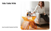 Magazine Rack Table Transparent Nightstand Minimalist Design for clearice, Readers