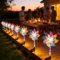 Solar-Powered LED Windmill Garden Light, Waterproof, Outdoor Decoration
