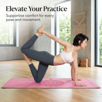 Home Gym Exercise Mat for Fitness, Non-Slip Workout Mat, Pilates Mat with Alignment, Thick Exercise Cushion, TPE Fitness Pad