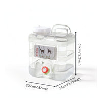 Water Storage Bucket with Spigot Transparent Water Container with Spigot Square for Campers, Journeyers, Camping, Road Trips
