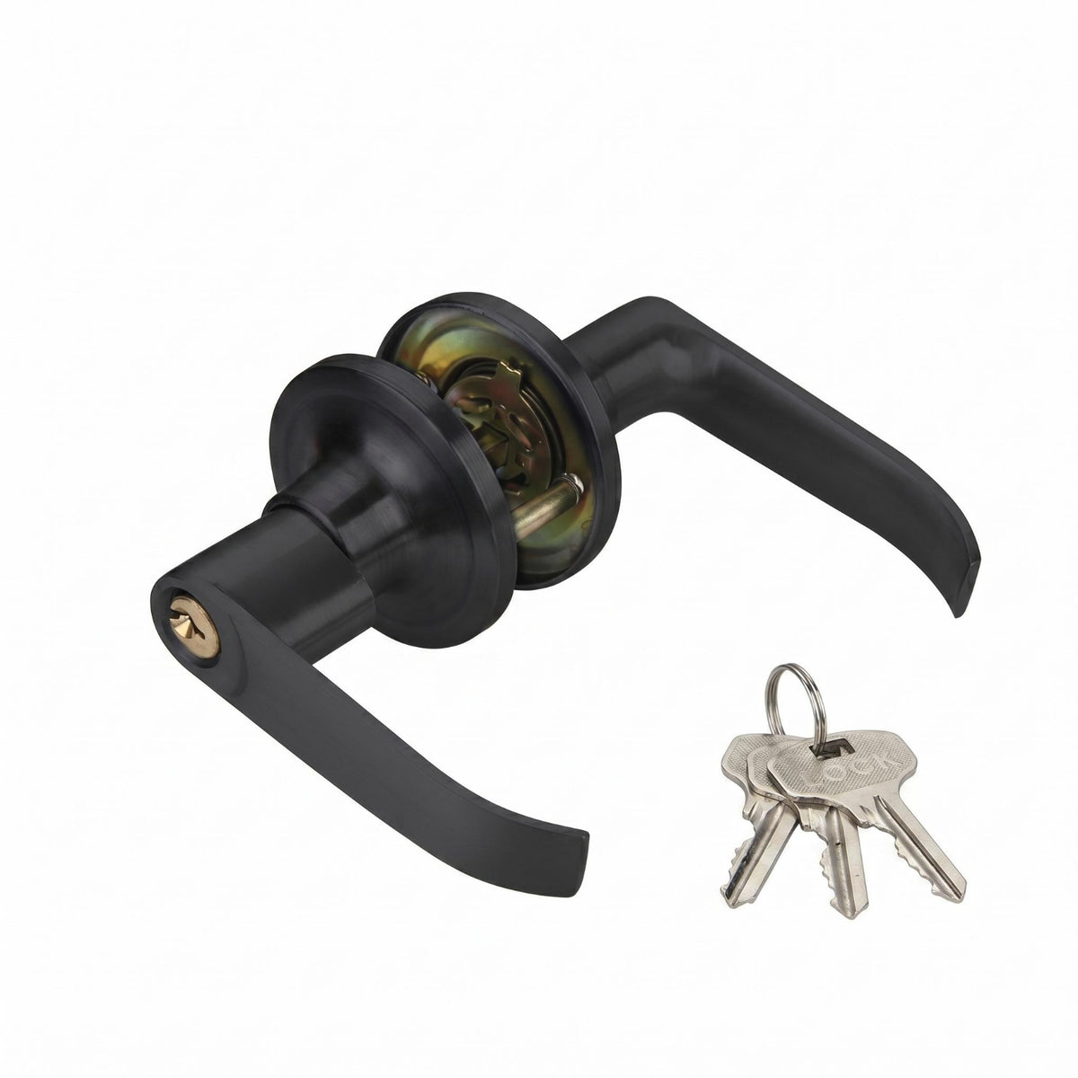 Keyed Entry Door Lever Zinc Alloy Lever-Style Door Lock Matte Finish