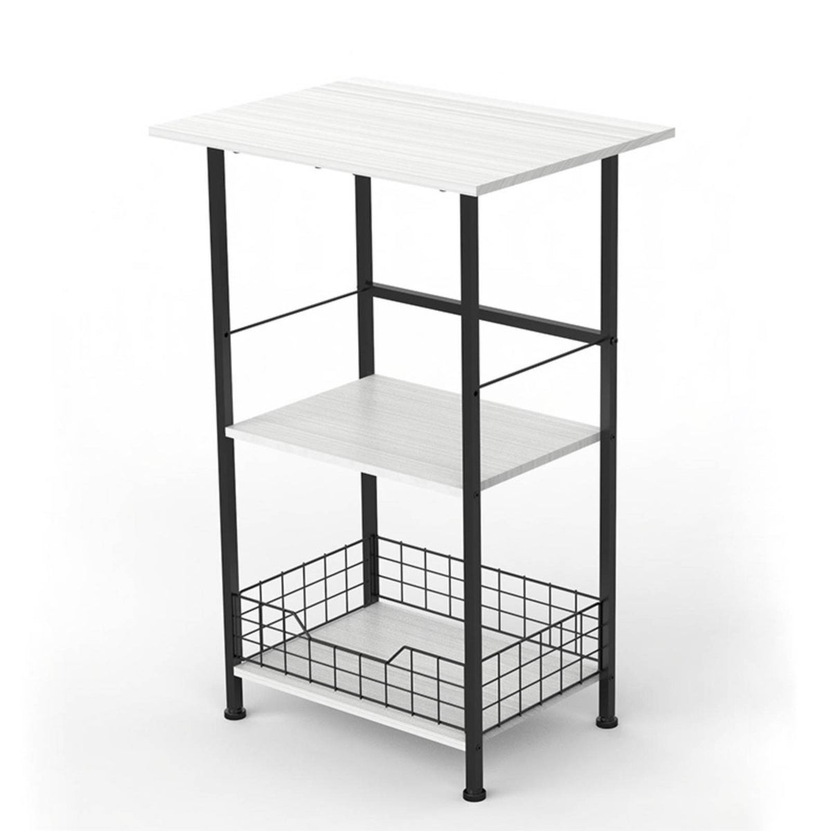 3 Tier Kitchen Trolley Space Saving Kitchen Rolling Shelf Sturdy Frame