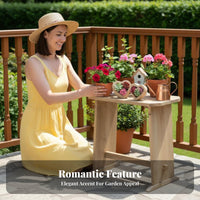 Heart Cutout Pedestal Distressed Finish Plant Stand long-lasting Construction