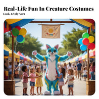 sapphire canine Character Outfit Walkable Furry Suit Plush Texture for Parties, Adults