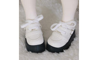1/4 BJD Shoes Black and White BJD Shoes Easy to Match Lace-up Doll Boots