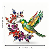 Metal Hummingbird Wall Art Decor Layered Metal Wall Decor Cutout for Homeowners, Living Room, Porch