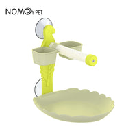 Suction Cup Parrot Perch with Feeding Cup and Waste Tray