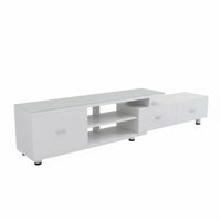 Coffee Table and TV Cabinet Set Small Apartment Friendly Retractable TV Stand and Coffee Table Easy to Clean Glass Surface Room Set for Homeowners