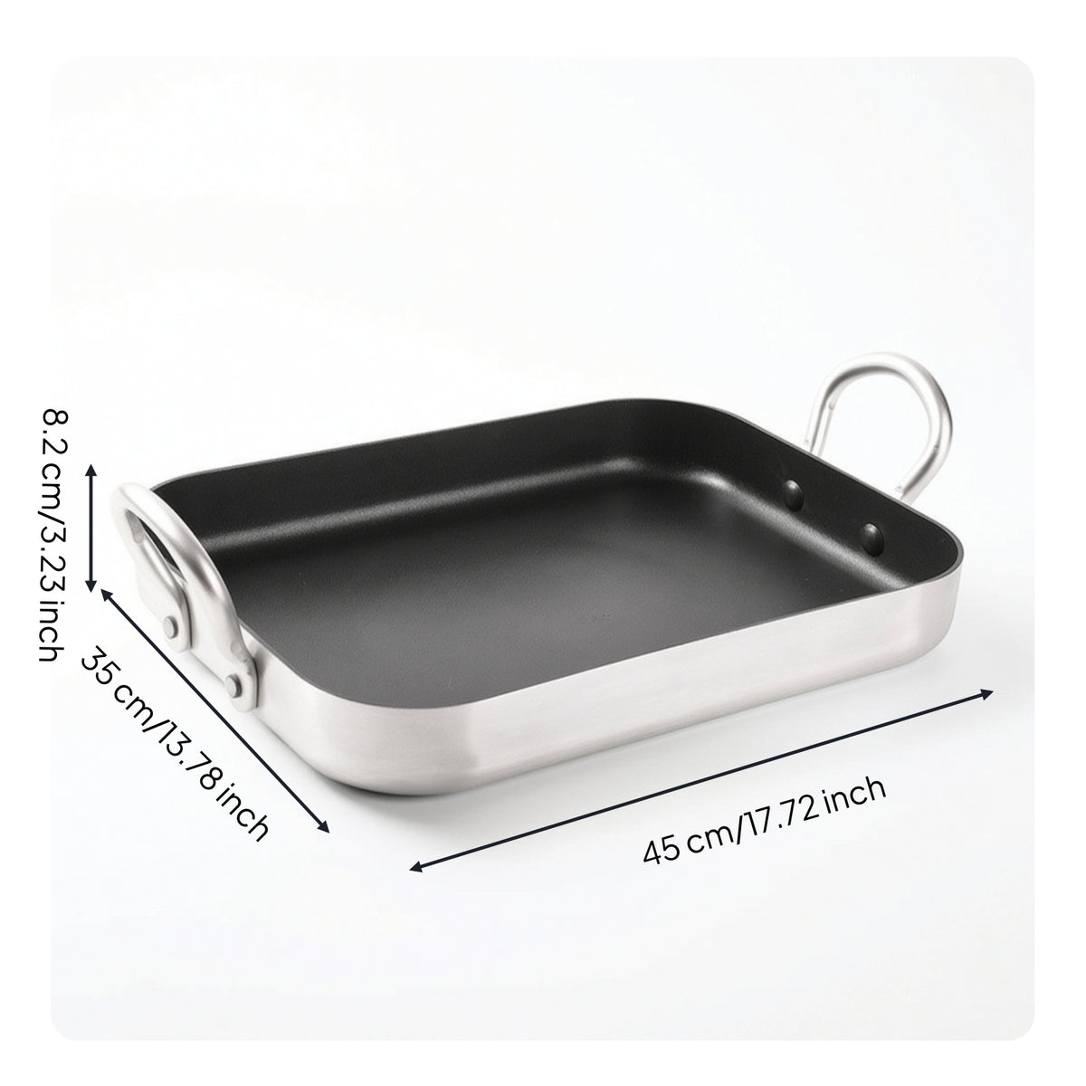 Roasting Pan with Handles Nonstick Rectangular Roasting Pan High-Heat for Home Cooks, Dessert Makers