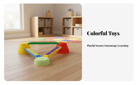 Develops Coordination Kids Balance Bridge Non-Slip Surface Kids' Modular Balance Path Indoor & Outdoor Play Sensory Stepping Stones Endless Configurations for Preschoolers, Toddlers, Kindergarten, Playroom