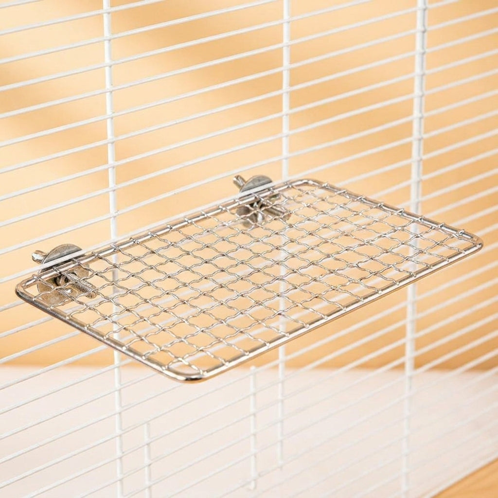 Stainless Steel Bird Cage Perch, Grid Mesh Exercise Stand, Parrot Perch for Medium Birds, Parakeet, Cockatiel