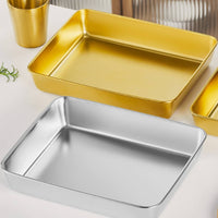 Deep Roasting Tray Oven Safe Sheet Pan with Deep Sides Stainless Steel Tray Induction-Compatible Stainless Steel Baking Pan