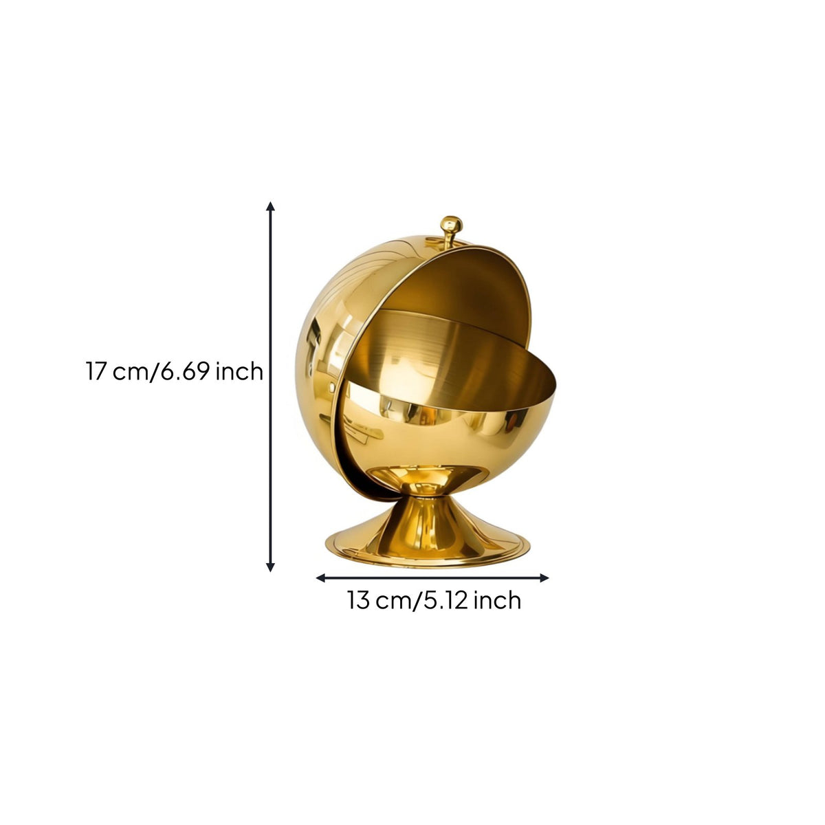 Spherical Storage Jar Stainless Steel Table Decor Food Grade for Desktop