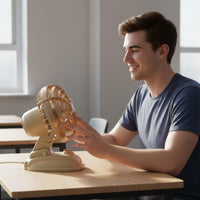 USB Desk Fan Compact Retro Design Fan Quiet for Dorm, Office
